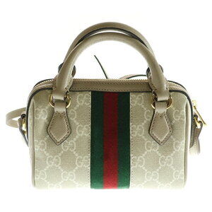Gucci Leather Beige Tan Ophidia Shoulder Bag Supreme GG